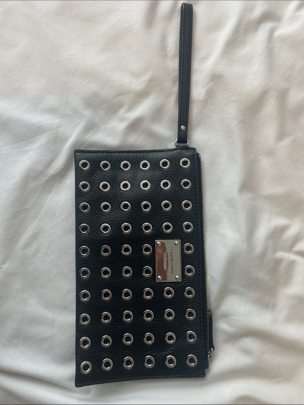 MICHAEL Michael Kors Black Grommet Wristlet Clutch